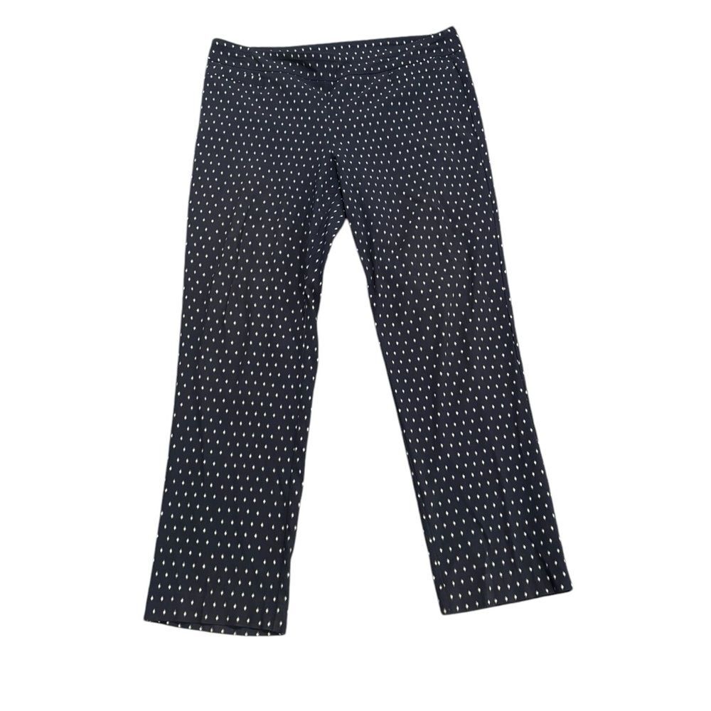 Navy Blue & White Patterned Dress Pants/Trousers by Kim Rogers-size 18